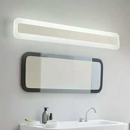 Modern white acrylic led vanity light bathroom sconce with frosted glass panel 110v-120v rectangular design