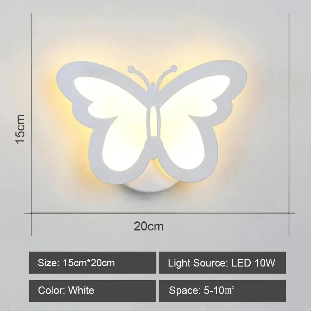 Modern white acrylic white butterfly shaped led wall sconce light ideal for bedroom corridor decorbites led wall