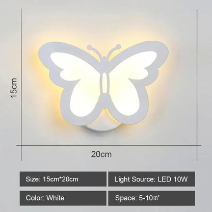 Modern white acrylic white butterfly shaped led wall sconce light ideal for bedroom corridor decorbites led wall