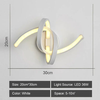 Modern white acrylic led wall sconce light with intertwined ring design for bedroom corridor decorbites led wall sconce