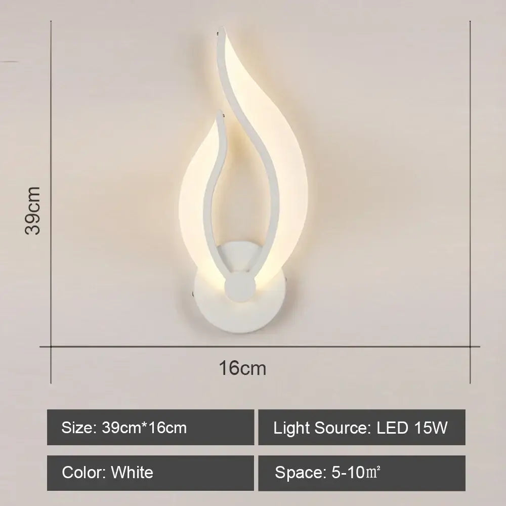 Modern white acrylic decorbites led wall flame-shaped led wall sconce light for bedroom corridor decor