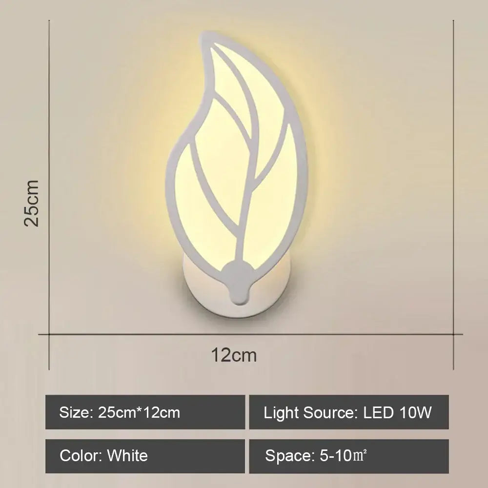 Modern white acrylic led wall sconce light with leaf-shaped design for bedroom corridor decorbites led wall decorbites led wall sconce wall sconce light