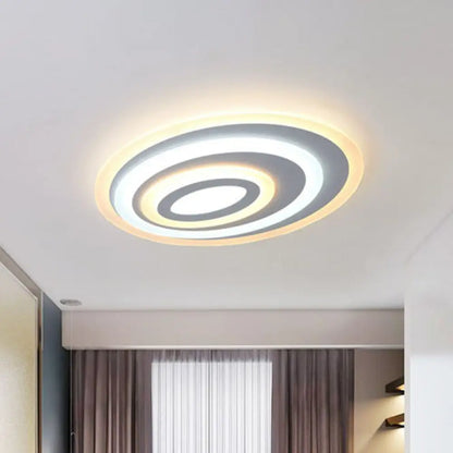 DecorBites™ DecorBites™ Modern White Acrylic Oval LED Flush Mount Ceiling Light for Bedrooms