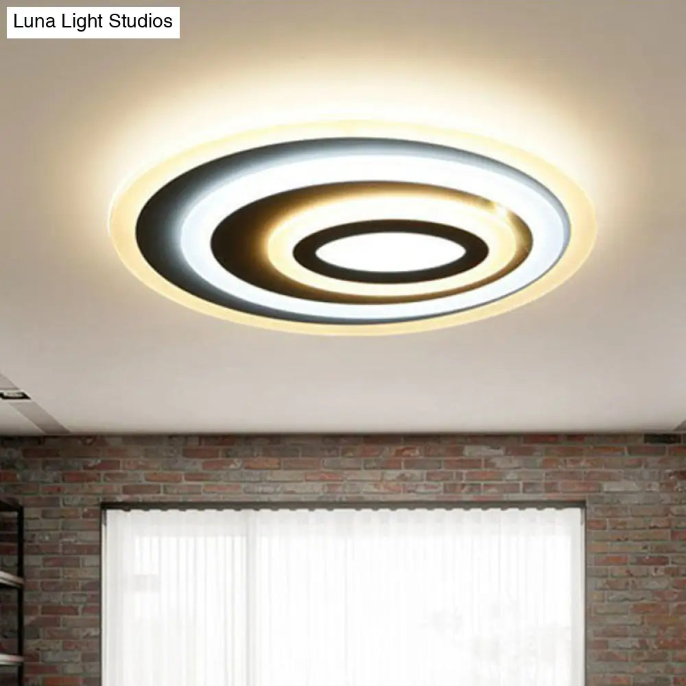 DecorBites™ DecorBites™ Modern White Acrylic Oval LED Flush Mount Ceiling Light for Bedrooms