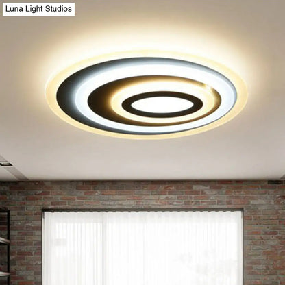 DecorBites™ DecorBites™ Modern White Acrylic Oval LED Flush Mount Ceiling Light for Bedrooms