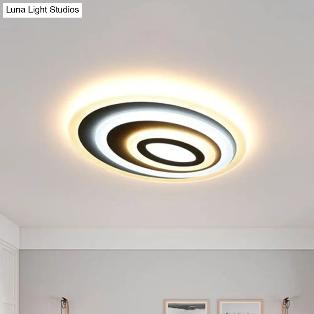 DecorBites™ DecorBites™ Modern White Acrylic Oval LED Flush Mount Ceiling Light for Bedrooms