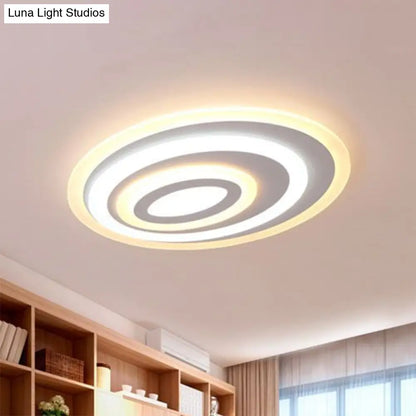 DecorBites™ DecorBites™ Modern White Acrylic Oval LED Flush Mount Ceiling Light for Bedrooms