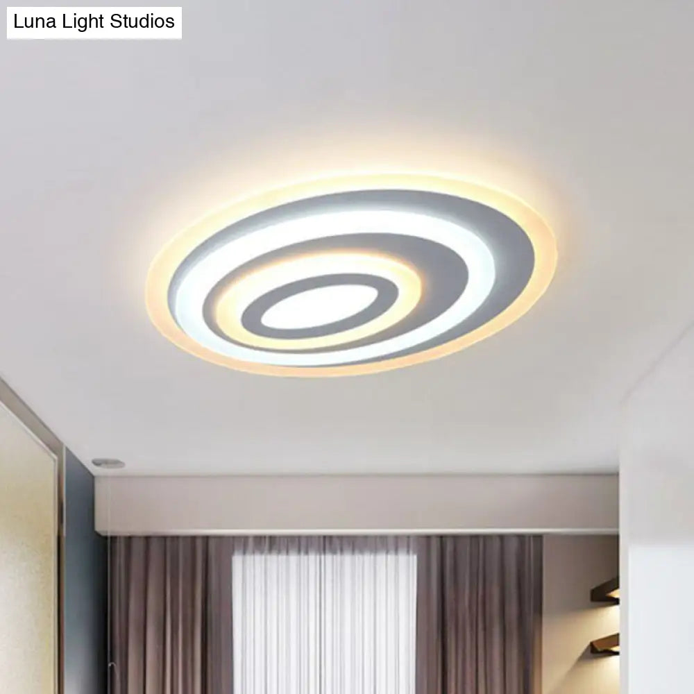 DecorBites™ DecorBites™ Modern White Acrylic Oval LED Flush Mount Ceiling Light for Bedrooms