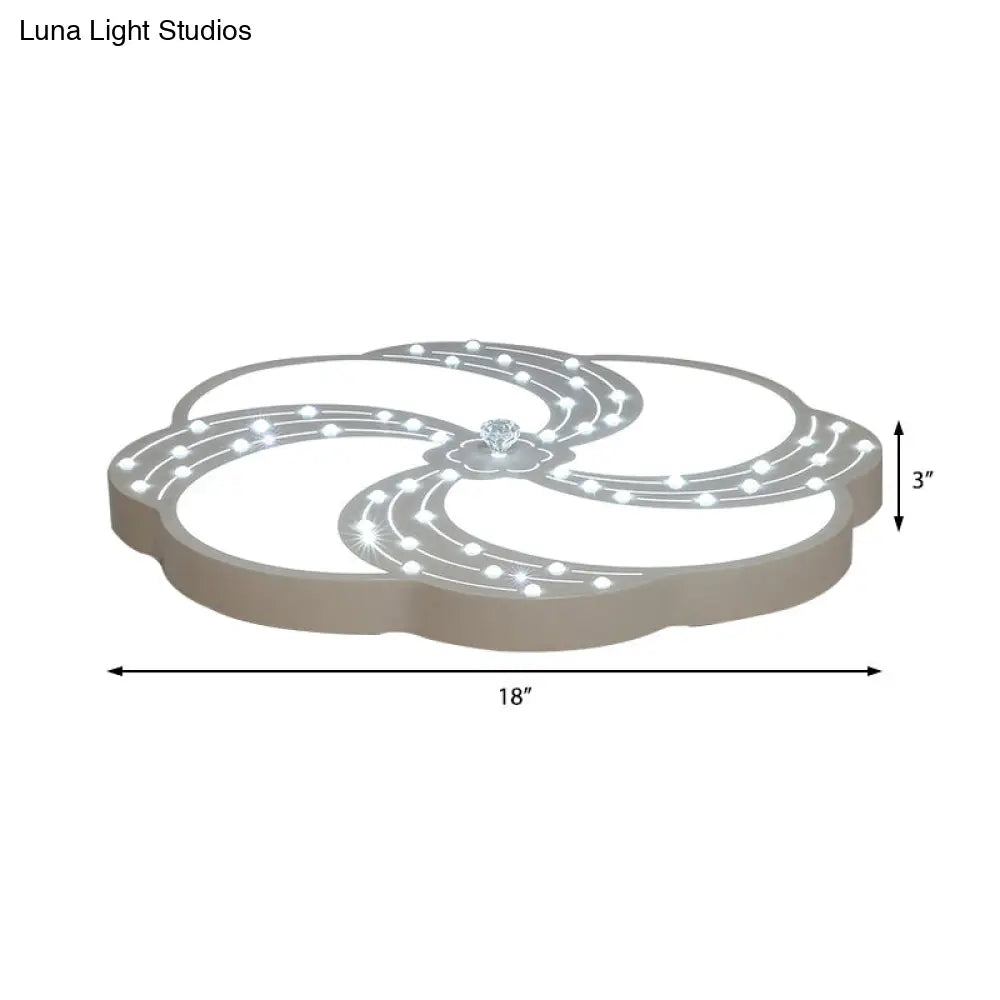 DecorBites™ DecorBites™ Modern White Acrylic Swirl Flushmount Lights - 18"/19.5"/31.5" Creative Flush Mount Light for Bedroom in Warm/White