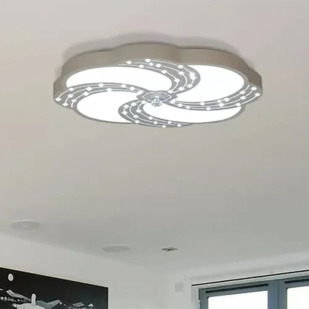 DecorBites™ DecorBites™ Modern White Acrylic Swirl Flushmount Lights - 18"/19.5"/31.5" Creative Flush Mount Light for Bedroom in Warm/White