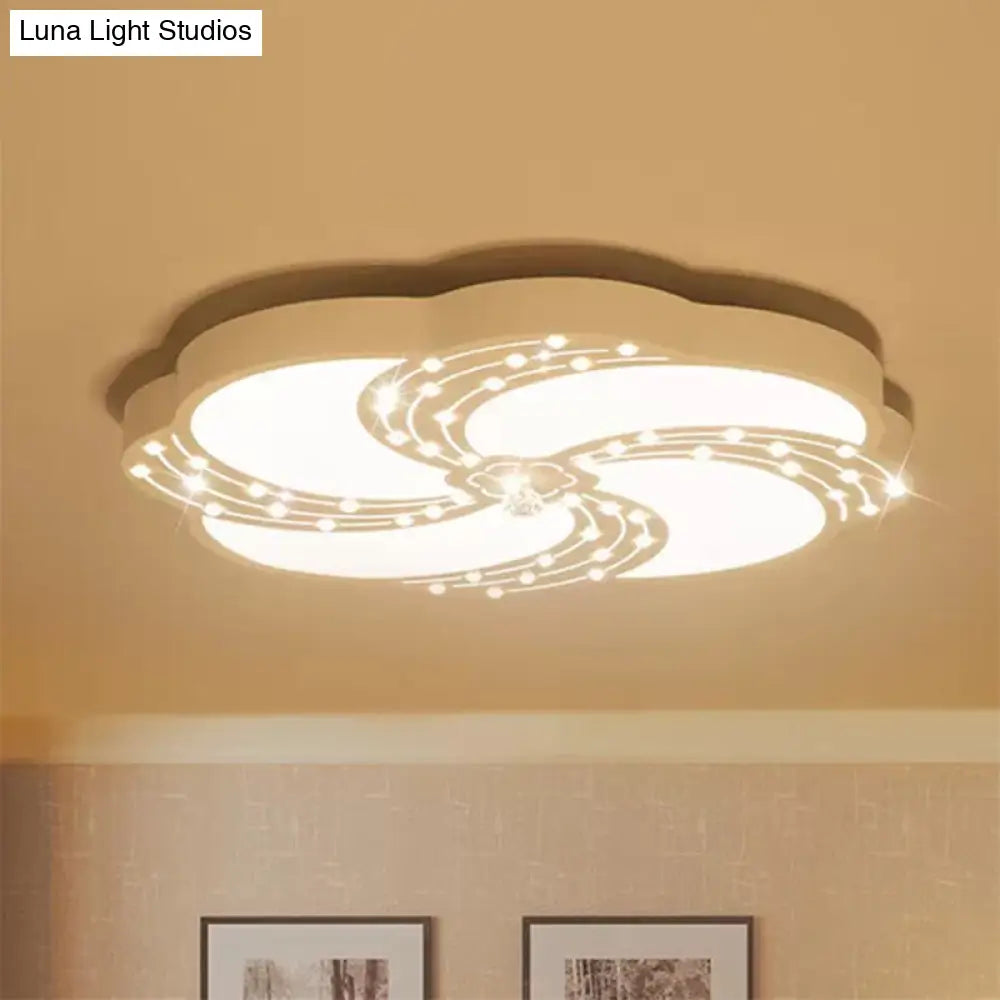 DecorBites™ DecorBites™ Modern White Acrylic Swirl Flushmount Lights - 18"/19.5"/31.5" Creative Flush Mount Light for Bedroom in Warm/White