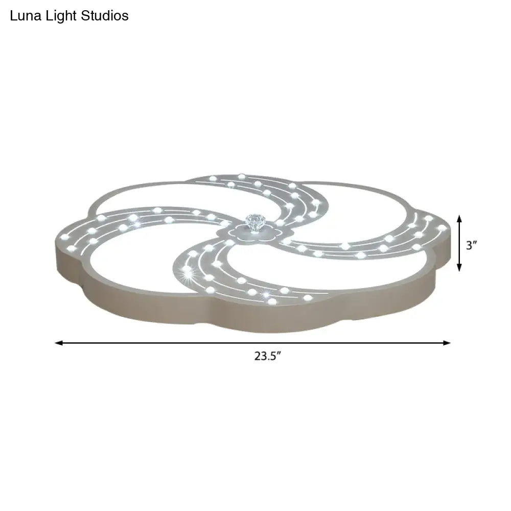 DecorBites™ DecorBites™ Modern White Acrylic Swirl Flushmount Lights - 18"/19.5"/31.5" Creative Flush Mount Light for Bedroom in Warm/White