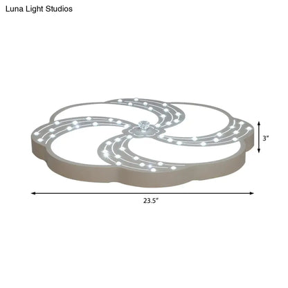 DecorBites™ DecorBites™ Modern White Acrylic Swirl Flushmount Lights - 18"/19.5"/31.5" Creative Flush Mount Light for Bedroom in Warm/White