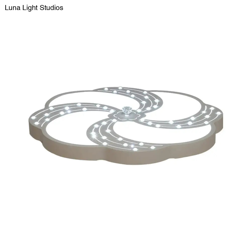 DecorBites™ DecorBites™ Modern White Acrylic Swirl Flushmount Lights - 18"/19.5"/31.5" Creative Flush Mount Light for Bedroom in Warm/White