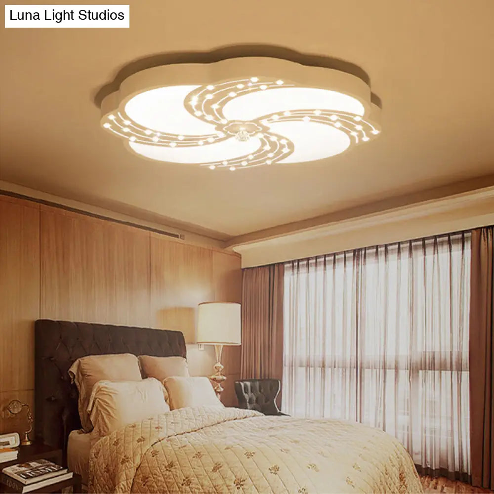 DecorBites™ DecorBites™ Modern White Acrylic Swirl Flushmount Lights - 18"/19.5"/31.5" Creative Flush Mount Light for Bedroom in Warm/White