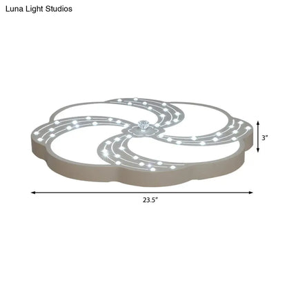 DecorBites™ DecorBites™ Modern White Acrylic Swirl Flushmount Lights - 18"/19.5"/31.5" Creative Flush Mount Light for Bedroom in Warm/White