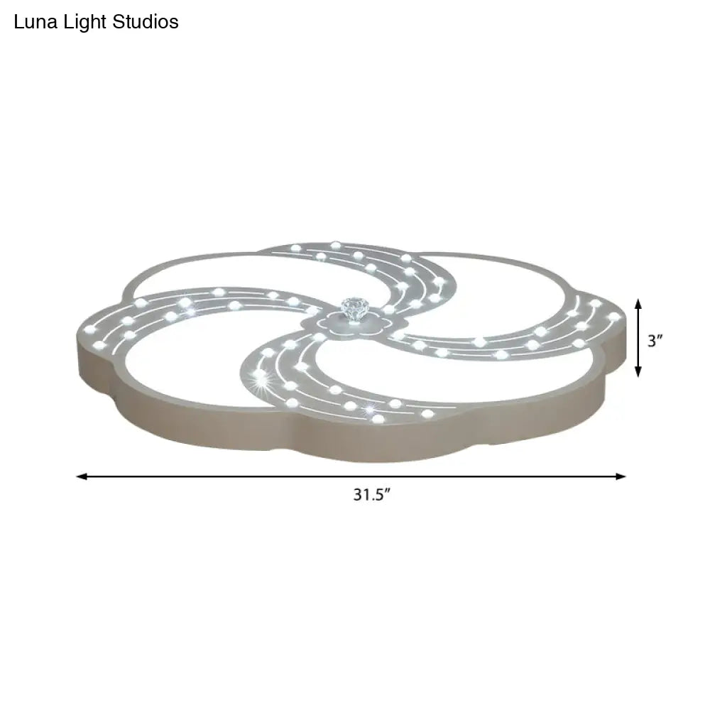 DecorBites™ DecorBites™ Modern White Acrylic Swirl Flushmount Lights - 18"/19.5"/31.5" Creative Flush Mount Light for Bedroom in Warm/White