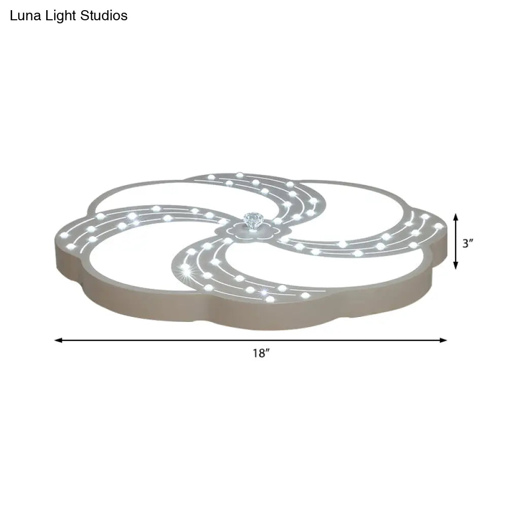 DecorBites™ DecorBites™ Modern White Acrylic Swirl Flushmount Lights - 18"/19.5"/31.5" Creative Flush Mount Light for Bedroom in Warm/White