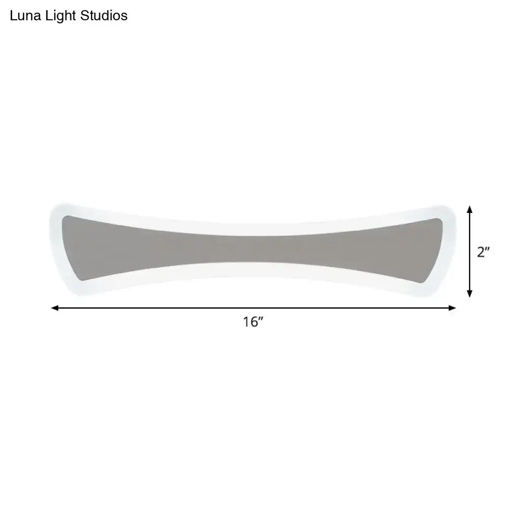 Gray 16-inch lumbar support cushion with white border paired with modern white acrylic wall sconce lighting 220v-240v 110v-120v