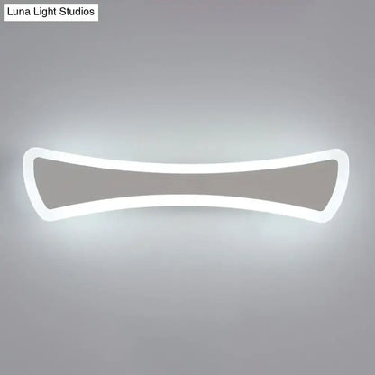 Modern white acrylic wall sconce lighting with sleek curved design suitable for 220v-240v 110v-120v bathroom use