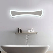 Modern white acrylic wall sconce lighting led mirror lamp with curved frame and integrated lighting above bathtub 220v-240v 110v-120v