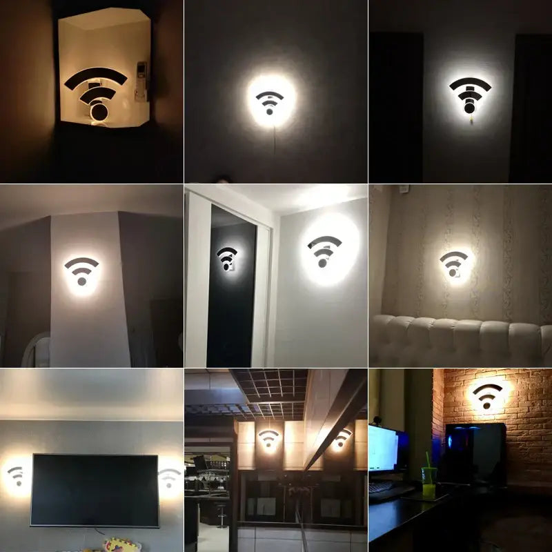 Modern white acrylic wifi wall light with sleek minimalist design and warm or cool white illumination for bedroom decorbites acrylic wifi