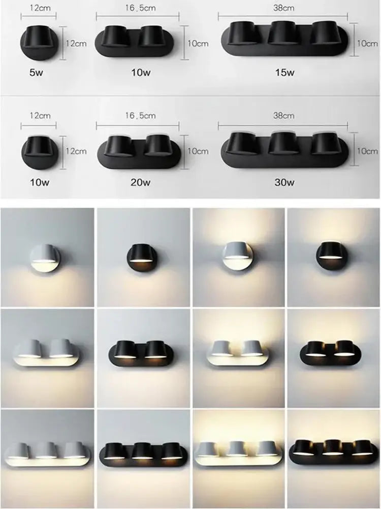 Modern black led wall lamps with sleek minimalist design and adjustable brightness for living room and bedroom use