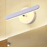 Modern white adjustable led wall sconce with simple style metal construction and sleek rectangular design for bedroom lighting