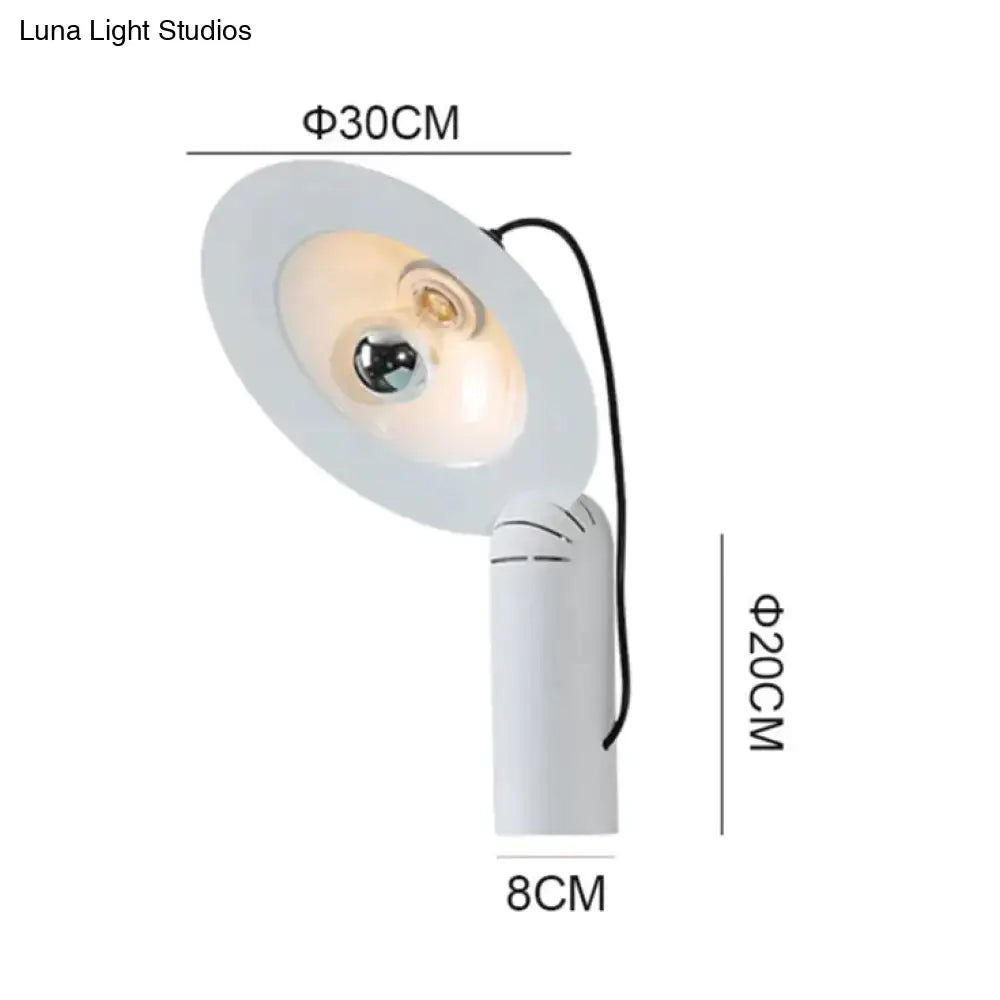 Modern white adjustable wall sconce with sleek circular 30cm head and cylindrical base for bedroom reading lighting