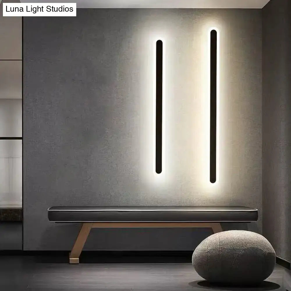 Two sleek black acrylic bar wall lamps with modern minimalist design emit warm light for corridor use 110v-120v 220v-240v