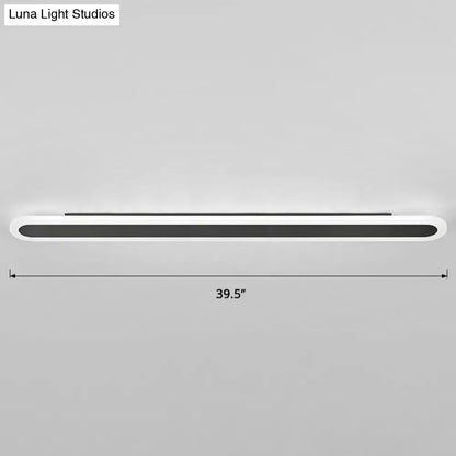 Modern white and black acrylic bar wall lamp with sleek oval frame and black panel for 110v-120v 220v-240v corridors