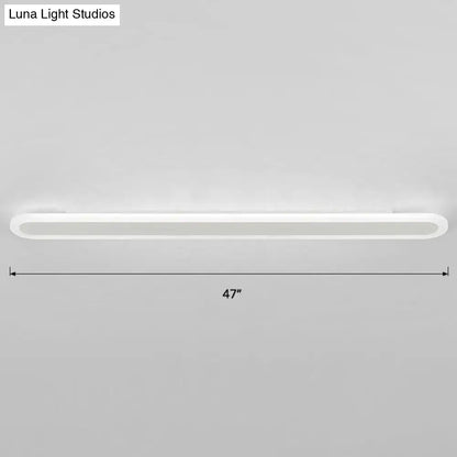 Modern white and black acrylic bar wall lamp with sleek oval led ceiling light fixture 110v-120v 220v-240v 47-inch length