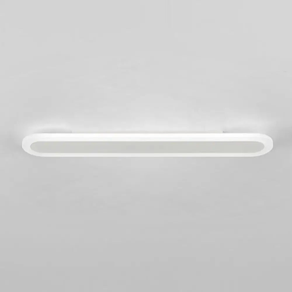 Modern white and black acrylic bar wall lamp with sleek elongated oval led design for 110v-120v 220v-240v use