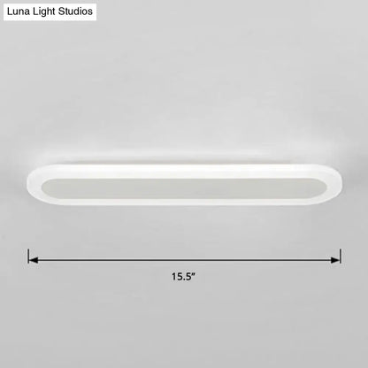 Modern white and black acrylic bar wall lamp with oval led ceiling light fixture for 110v-120v 220v-240v use