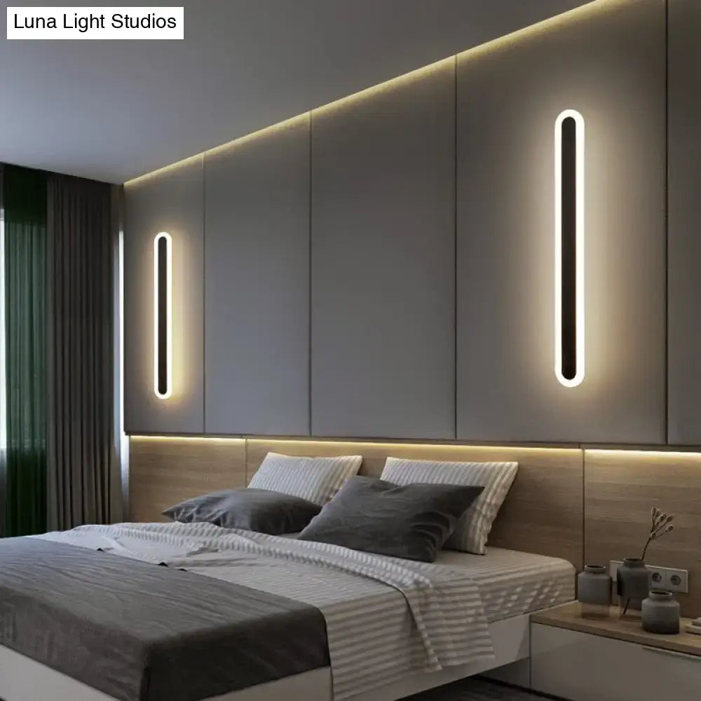 Modern white and black acrylic bar wall lamp with vertical led sconces and warm light for 110v-120v 220v-240v use