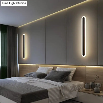 Modern white and black acrylic bar wall lamp with vertical led sconces and warm light for 110v-120v 220v-240v use