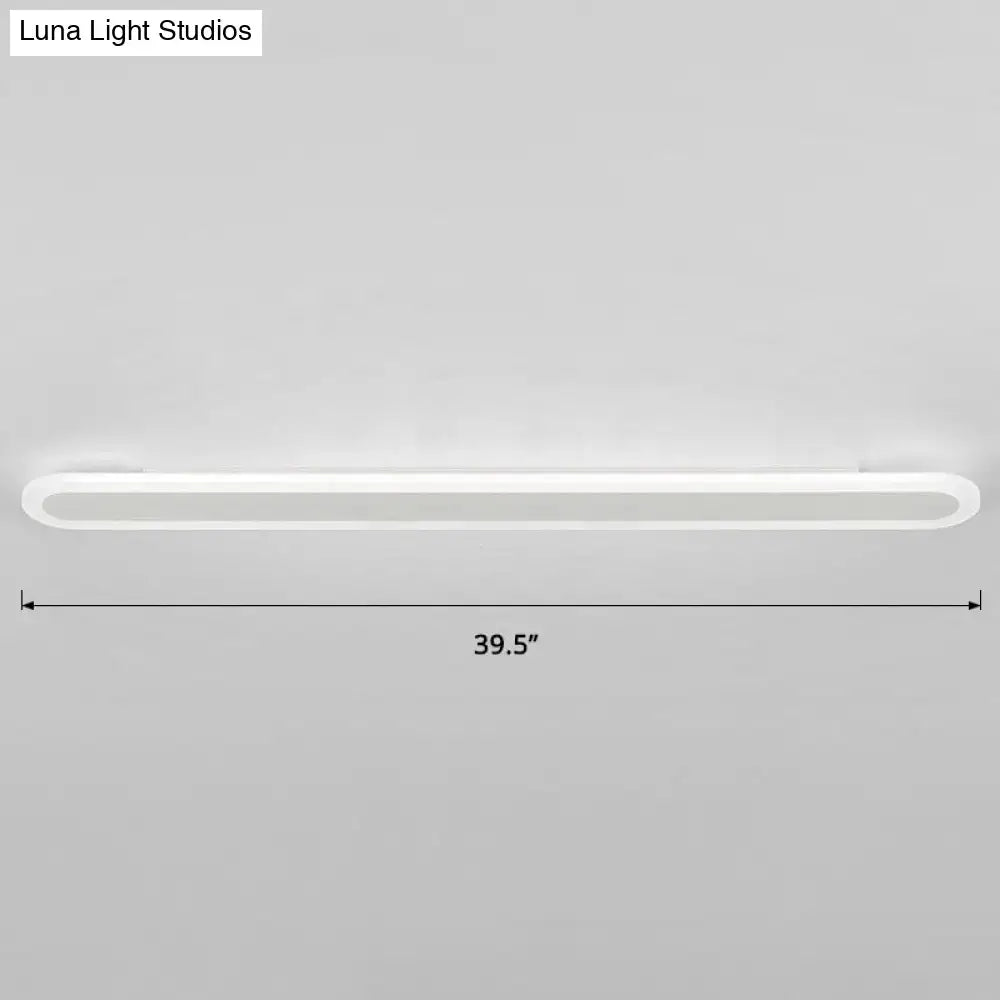 Modern white and black acrylic bar wall lamp with minimalist oval led ceiling light design 110v-120v 220v-240v