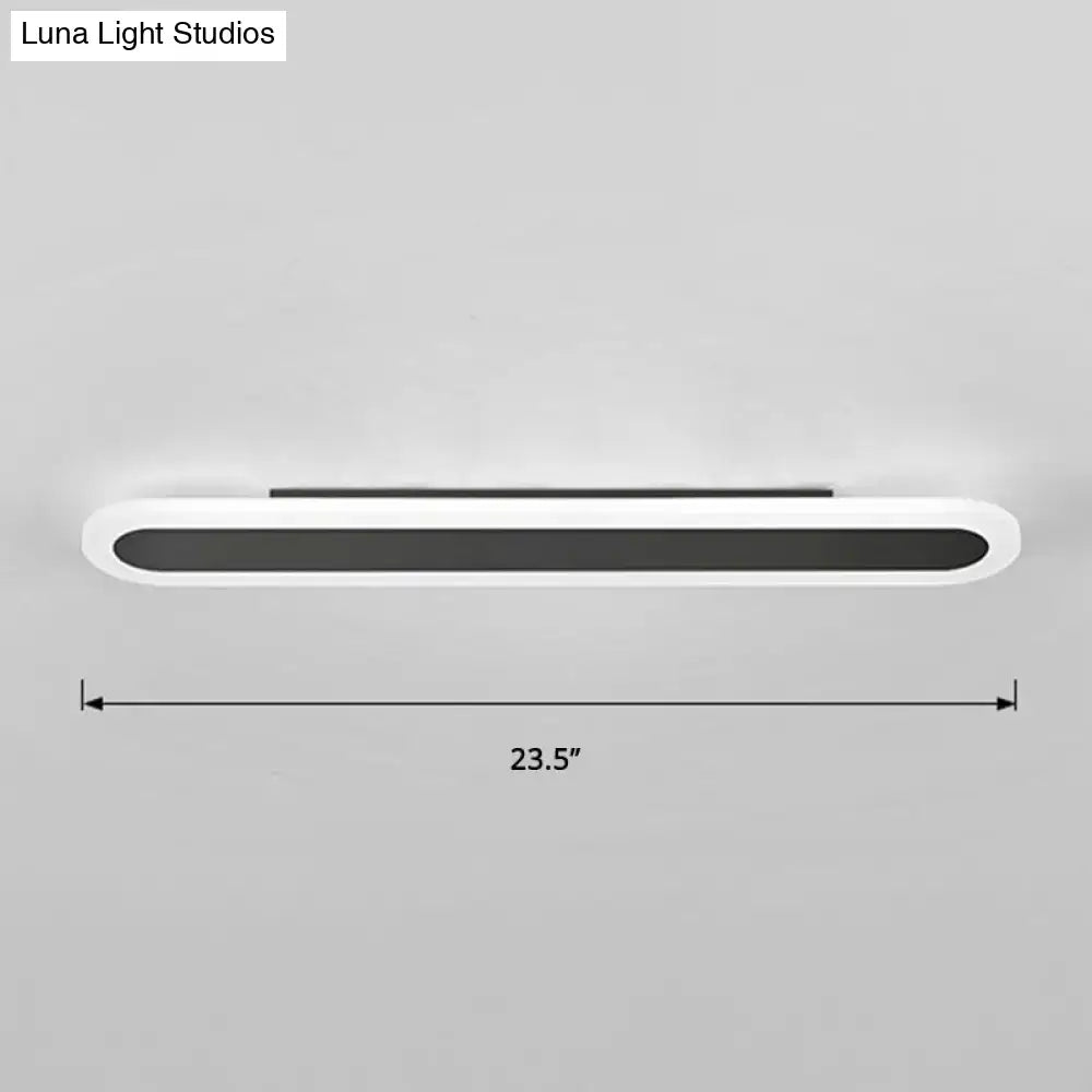 Modern white and black acrylic bar wall lamp with a sleek design featuring a black illuminated strip 110v-120v 220v-240v