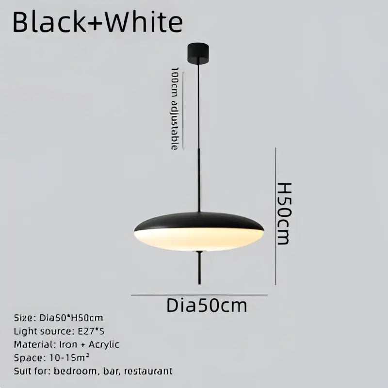 Modern white and black acrylic pendant light with sleek black acrylic pendant design in iron for kitchen decorbites decor