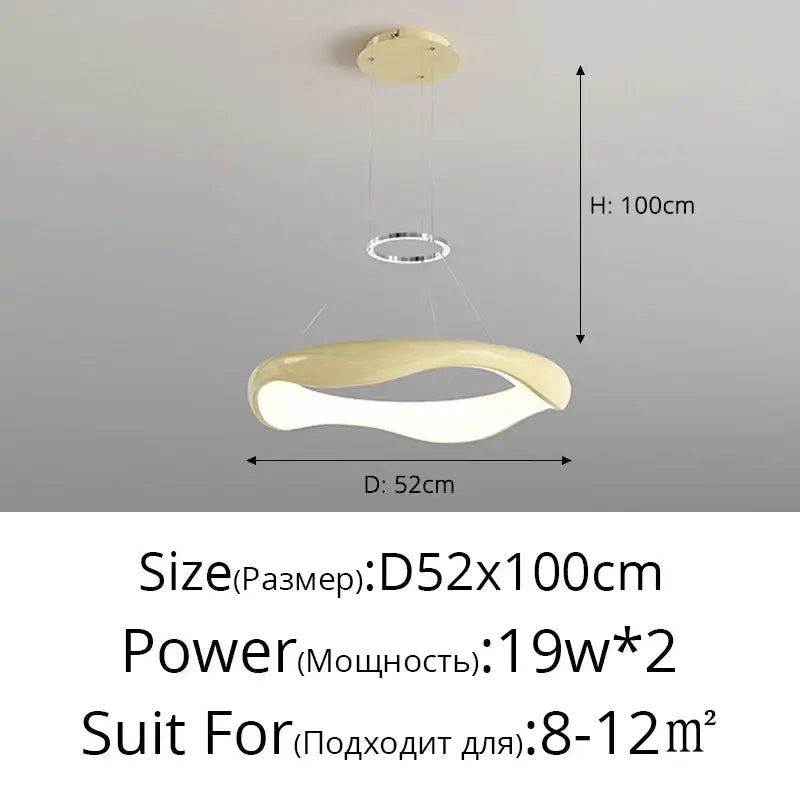 Modern white and black chrome pendant lamp with cream curved design and two 19w led bulbs for dining room decorbites black chrome