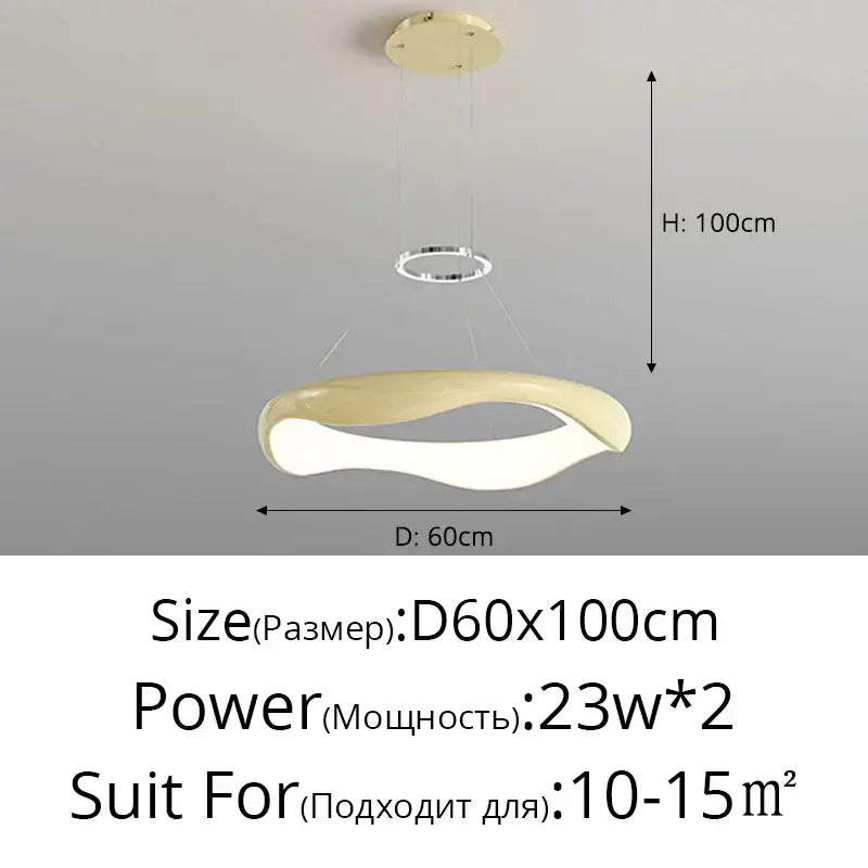 Modern cream-colored pendant lamp with sleek curved design and black chrome accents for dining room decorbites black chrome