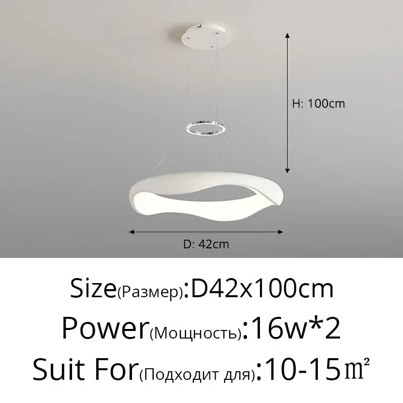 Modern white pendant lamp with sleek curved design and black chrome ring accent for dining room decorbites black chrome