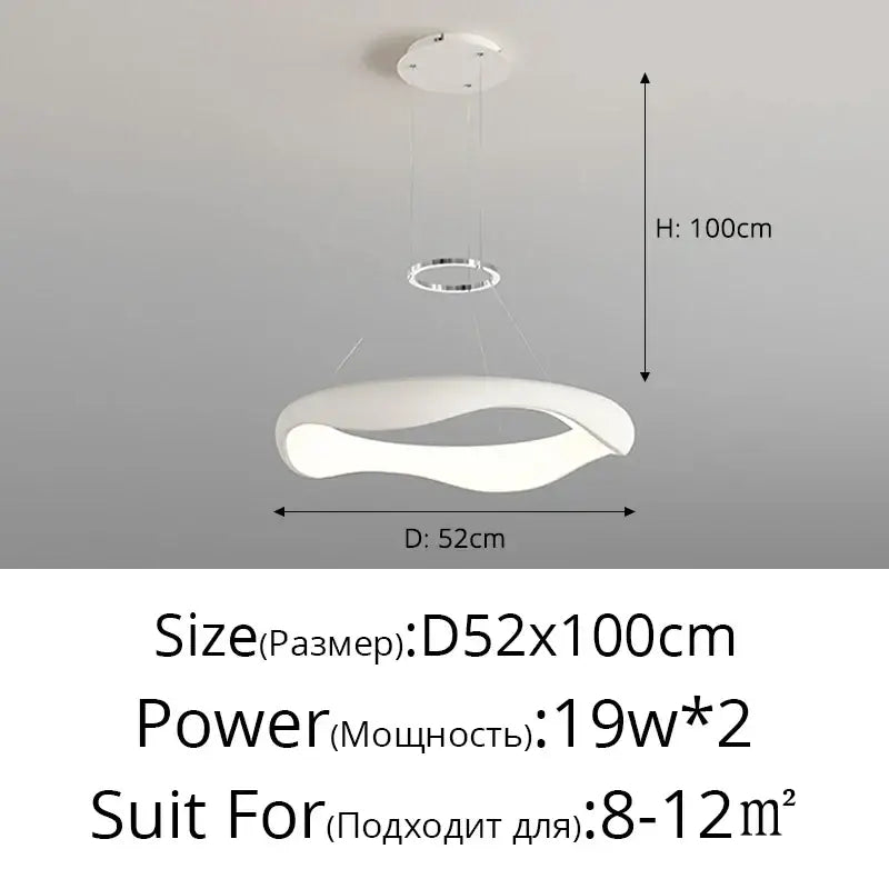 Modern white and black chrome pendant lamp with sleek curved led ceiling light and chrome ring accent for dining room decorbites black chrome