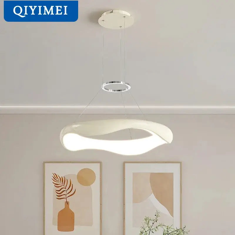 Modern white and black chrome pendant lamp with sleek curved design and chrome accent ring for dining room decorbites black chrome