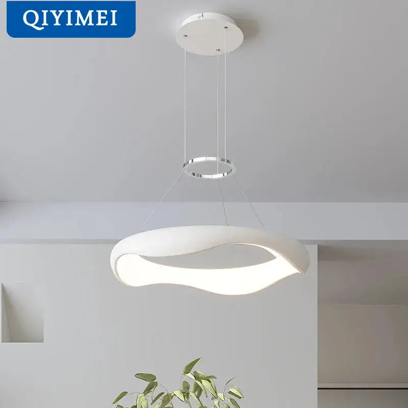 Modern white pendant lamp with sleek curved design and silver black chrome accent for dining room decorbites black chrome