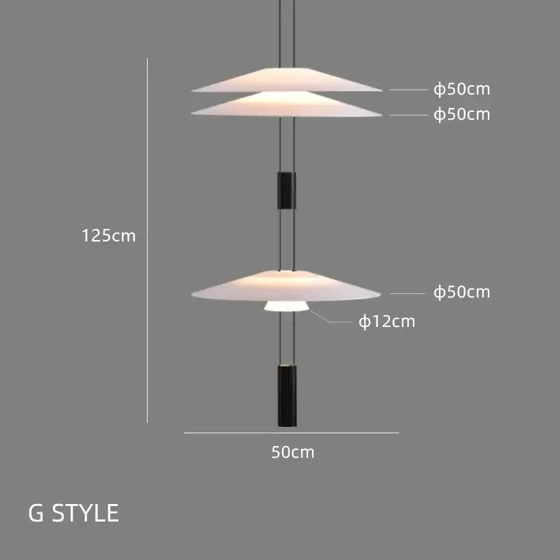 Modern white and black circular pendant light tiered design with three translucent disc shades for dining room decorbites circular pendant