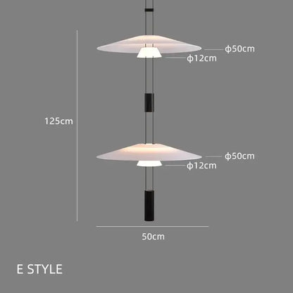 Modern white and black circular pendant light with frosted glass shades and black fixtures decorbites circular pendant light