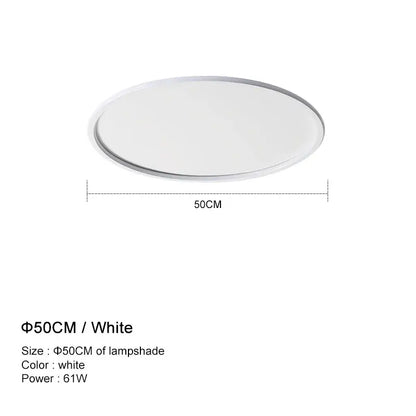Modern white and black decorbites dimmable led ceiling light with sleek design 50cm diameter for living room decor