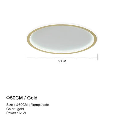 Modern white and black dimmable led ceiling light with gold-colored oval lamp and thin metallic rim for living room decorbites dimmable led
