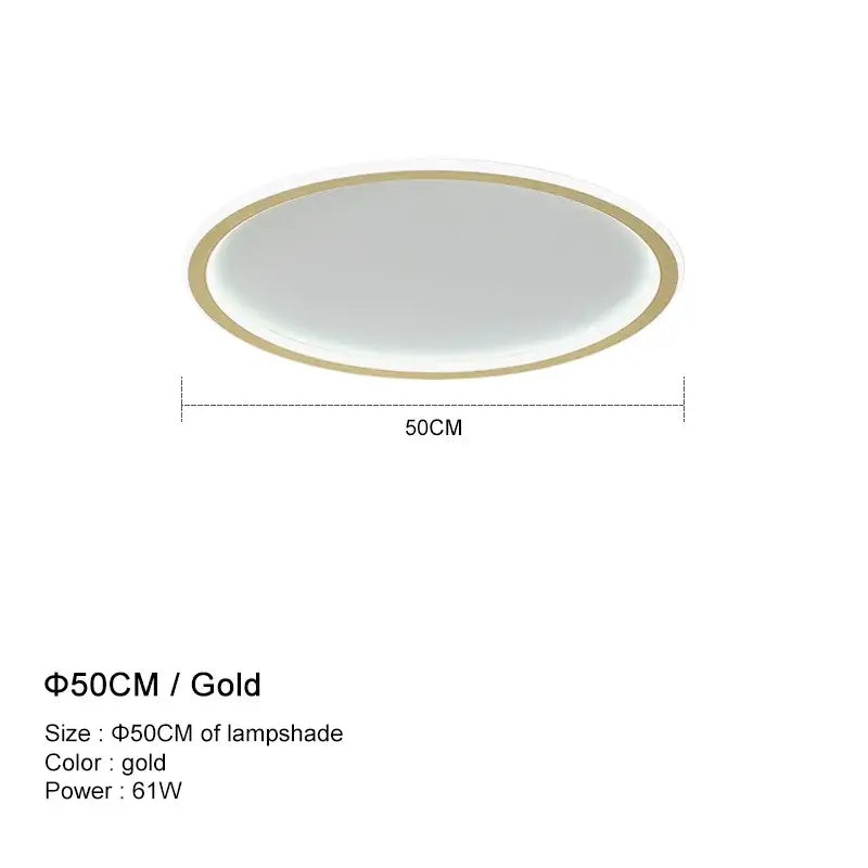 Modern white and black dimmable led ceiling light with gold-colored oval lamp and thin metallic rim for living room decorbites dimmable led